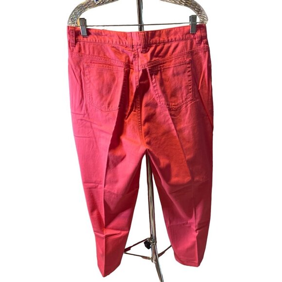 St John's Bay Pink Stretch Chino Capri Bottoms Pants SZ 16 - Picture 2 of 6